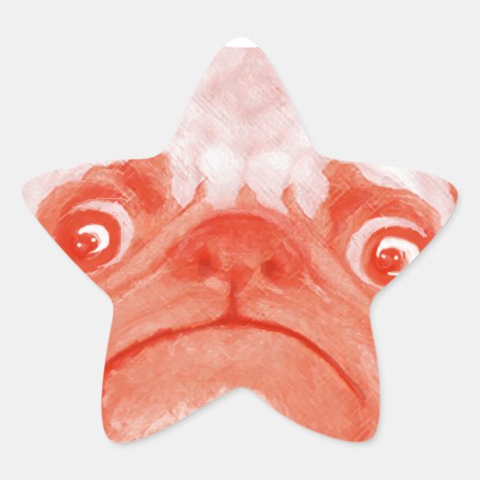 PUG_orange3.png Ster Sticker (Voorkant)
