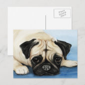 Pug Original Dog Art Briefkaart (Voorkant / Achterkant)