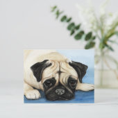 Pug Original Dog Art Briefkaart (Staand voorkant)