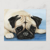 Pug Original Dog Art Briefkaart (Voorkant)