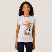 Pug Owl and Herfst Tree Pug Owner Funny Pug Autumn T-shirt (Voorkant volledig)