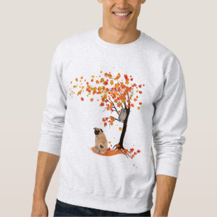 Pug Owl and Herfst Tree Pug Owner Funny Pug Autumn Trui