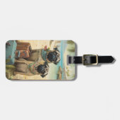 Pug Paar Vakantie Reizen Bagagelabel (Voorkant horizontaal)