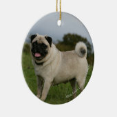 Pug Panting Keramisch Ornament (Rechts)