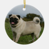 Pug Panting Keramisch Ornament (Voorkant)