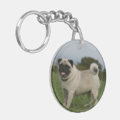 Pug Panting Sleutelhanger (Voorkant Links)