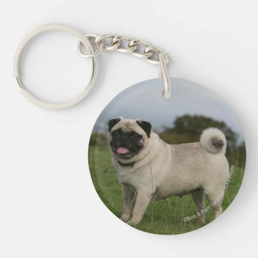Pug Panting Sleutelhanger (Voorkant)