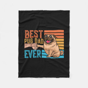 Pug Papa Aller Vaderdag Papa Pug Fleece Deken