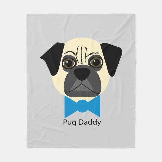 Pug papa fleece deken (Voorkant)