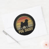 Pug Papa Funny Pug Vader Ronde Sticker (Envelop)