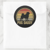 Pug Papa Funny Pug Vader Ronde Sticker (Tas)