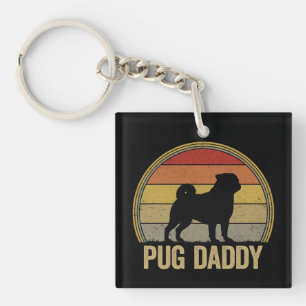 Pug Papa Funny Pug Vader Sleutelhanger