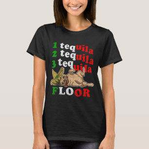 Pug Papa Grappig Vaderdag Gift 1 2 3 Tequila Floo T-shirt