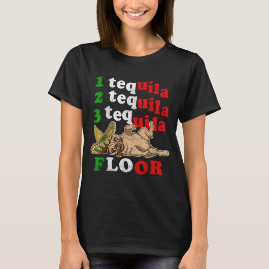 Pug Papa Grappig Vaderdag Gift 1 2 3 Tequila Floo T-shirt (Voorkant)