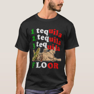 Pug Papa Grappig Vaderdag Gift 1 2 3 Tequila Floo T-shirt