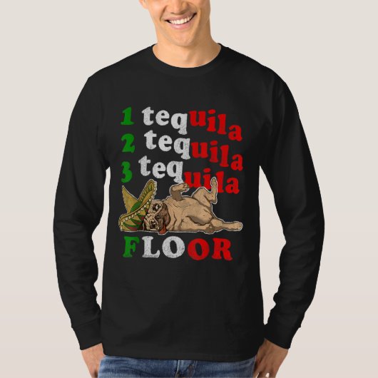Pug Papa Grappig Vaderdag Gift 1 2 3 Tequila Floo T-shirt (Voorkant)