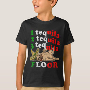 Pug Papa Grappig Vaderdag Gift 1 2 3 Tequila Floo T-shirt