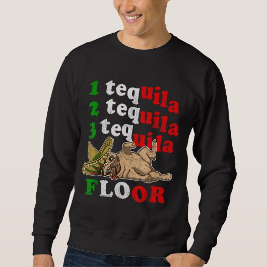 Pug Papa Grappig Vaderdag Gift 1 2 3 Tequila Floo Trui (Voorkant)