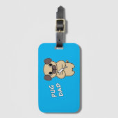 PUG PAPA - Hemelblauw Bagagelabel (Voorkant (verticaal))
