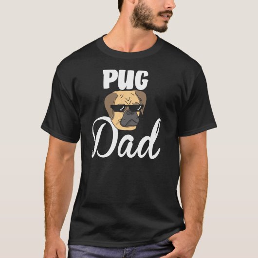 Pug Papa Hondenras Pugs Vader Diereneigenaar Pet L T-shirt (Voorkant)
