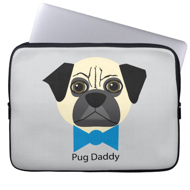 Pug papa laptop sleeve (Voorkant)