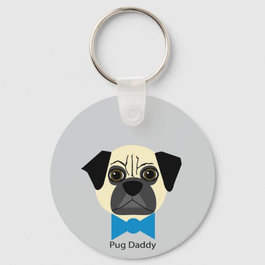 Pug papa sleutelhanger (Achterkant)