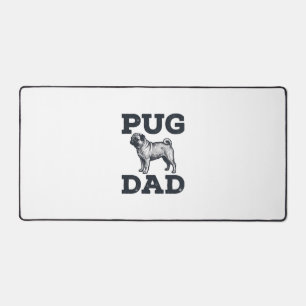 Pug Papa Vintage Gravure Shirt Ontwerp voor Honden Bureaumat
