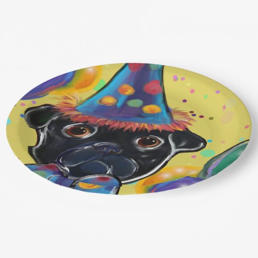 Pug Papieren Bordje (Gekanteld)