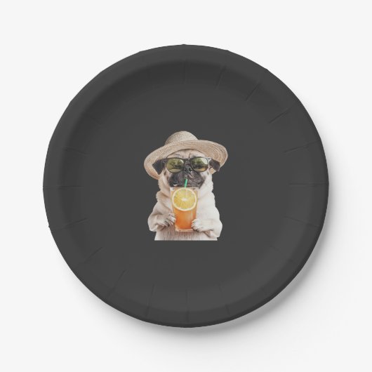 Pug papieren bordje (Voorkant)
