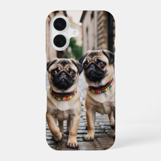 Pug Parade iPhone 16 Hoesje