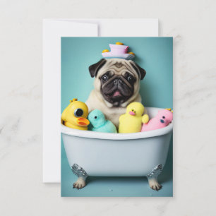Pug Paradijs: Een Schoonheid in Bad Kaart