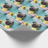 Pug Paradise: Een zwemschoonheid op de buis Cadeaupapier (Hoek)