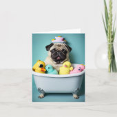 Pug Paradise: Een zwemschoonheid op de buis Kaart (Voorkant)