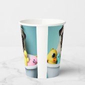 Pug Paradise: Een zwemschoonheid op de buis Papieren Bekers (Links)