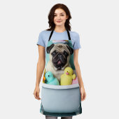 Pug Paradise: Een zwemschoonheid op de buis Schort (Gedragen)