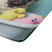 Pug Paradise: Een zwemschoonheid op de buis Snijplank (Hoek)