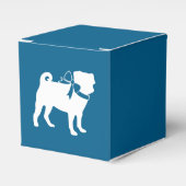 Pug Party Blue Theme Celebration Bedankdoosjes (Voorkant Zijde)