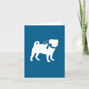 Pug Party Blue Theme Celebration Bedankkaart