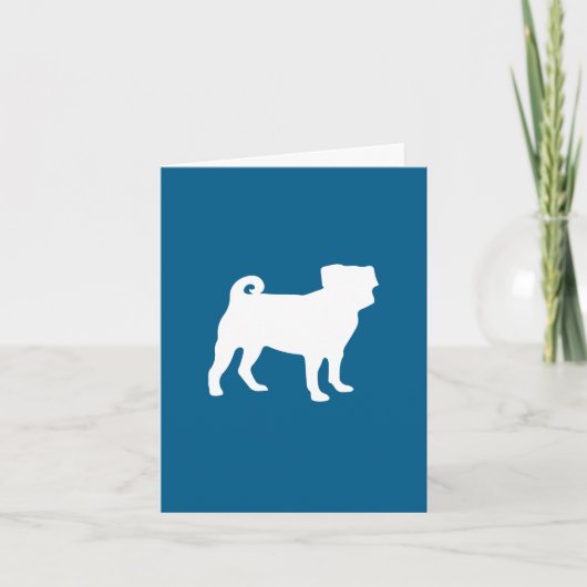 Pug Party Blue Theme Celebration Bedankkaart (Voorkant)