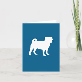 Pug Party Blue Theme Celebration Bedankkaart