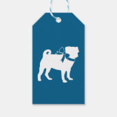 Pug Party Blue Theme Celebration Cadeaulabel (Voorkant)