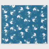 Pug Party Blue Theme Celebration Cadeaupapier (Vlak)