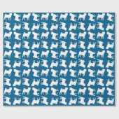 Pug Party Blue Theme Celebration Cadeaupapier (Vlak)