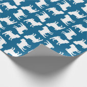 Pug Party Blue Theme Celebration Cadeaupapier (Hoek)