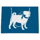 Pug Party Blue Theme Celebration Groot Cadeauzakje (Voorkant)
