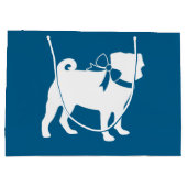 Pug Party Blue Theme Celebration Groot Cadeauzakje (Achterkant)