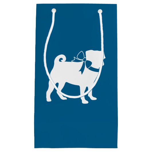 Pug Party Blue Theme Celebration Klein Cadeauzakje (Voorkant)