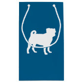 Pug Party Blue Theme Celebration Klein Cadeauzakje (Achterkant)