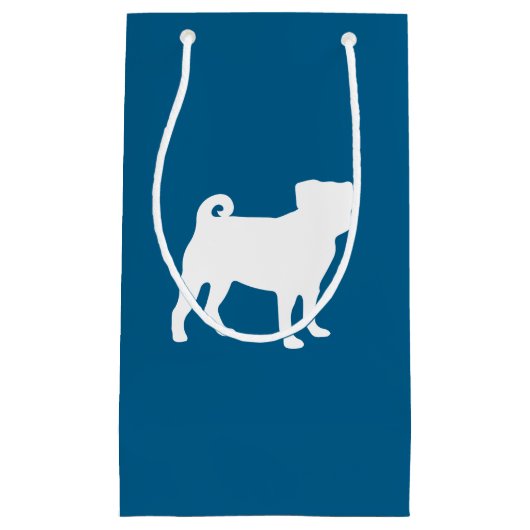 Pug Party Blue Theme Celebration Klein Cadeauzakje (Voorkant)