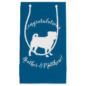 Pug Party Blue Theme Celebration Klein Cadeauzakje (Voorkant)